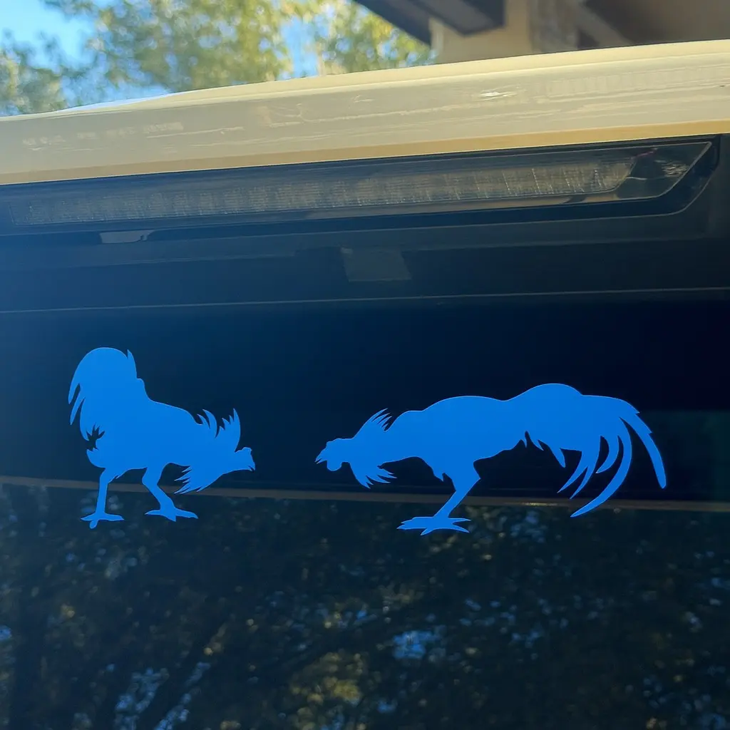 Rooster & Hen Custom Color Vinyl Vehicle Decoration Set, Universal Car Sticker with Waterproof Material, Window Decals for Vehicles, Truck Decals, Fade-Resistant, Easy Peel-Stick Application
