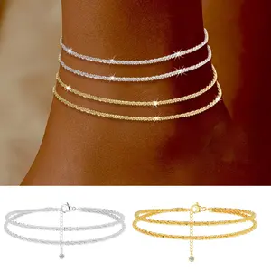 1PCs Stainless Steel Ankle Bracelets for Women: Dainty Layered Waterproof Anklet for Women Adjustable Womens Anklet Set Stackable Cuban Link Anklets Beach Jewelry for Women