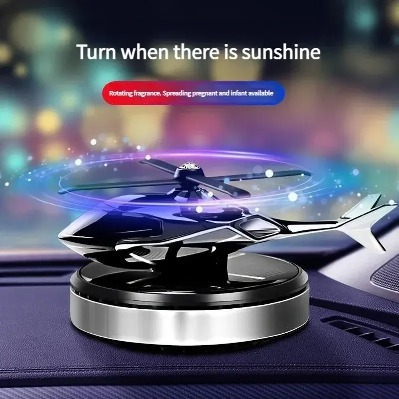 car freshener scent dragon Helicopter Styling Solar Car Air FreshenerDecorative Aromatherapy Car Interior Accessories Propeller Rotary Perfume Diffuser Chauffeur Scented Oil racing  steering  wheel fastener remover 360  rotating  mount dashboard cover key
