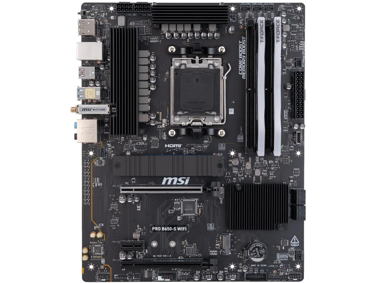 PC DIY Starter Kit – MSI PRO B650-S WiFi AM5 ATX Motherboard with Pre-Installed Team Group 16GB (2x8GB) DDR5-6000 and Team Group MP44L 500GB NVMe M.2 SSD