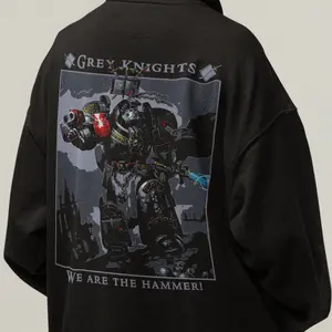 Grey Knights Warhammer 40K Hoodie "We Are The Hammer!", Unisex Adeptus Astartes Hooded Top, Space Marine Fan Apparel, Gaming Gift