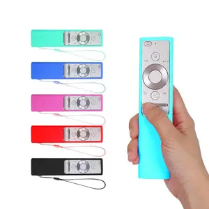 Silicone Remote Control Case, 1 Count Random Color Dustproof Remote Control Cover with Lanyard, Household Remote Control Protector for Samsung