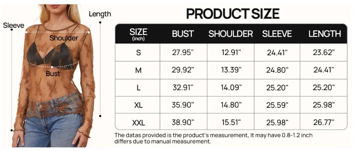 MEROKEETY Womens 2025 Lace Mesh Sheer Long Sleeve Top Sexy Y2k Mock Neck See Through Shirt Blouses