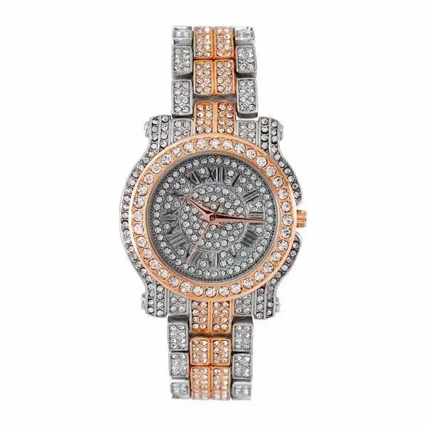 Fashion on the go | 35mm stainless steel watch with micro-diamond setting