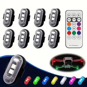 4/6/8pcs LED Lights With Remote Control, Anti-collision Lights, 8-color USB Charging High Brightness LED Lights, Suitable For Cars, Drones, Airplanes, Motorcycles, Bicycles multifunctional car rock  lights