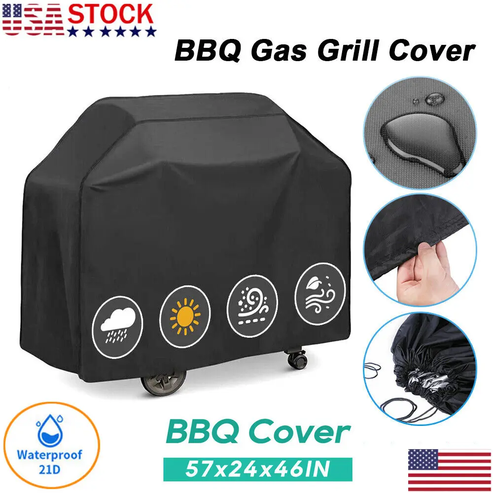 BBQ Gas Grill Cover 57 Inch Barbecue Waterproof Outdoor Heavy Duty Protection Easily Cleanable Snow