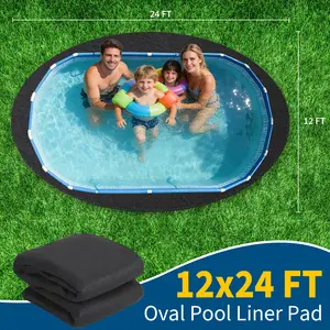 🛡️ Oval 12x24ft Pool Liner Pad – Stop punctures & weeds before you fill. Soft cushion, zero rocks.