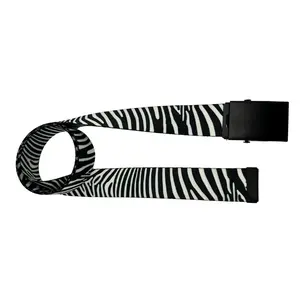 Zebra Print Belt - Unisex - Bold Zebra Stripes - Multiple Buckle Options - High-Quality Polyester Webbing - Sizes Small to Plus