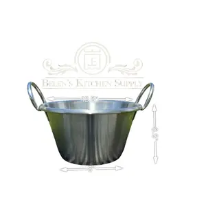 Cazito acero inoxidable (10.QT) doble fondo en la Parte de abajo para distribusion de calor