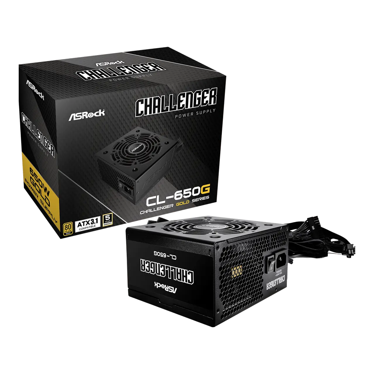 ASRock CL-650G 650 W ATX3.1 80 PLUS GOLD Certified Non-Modular Power Supply