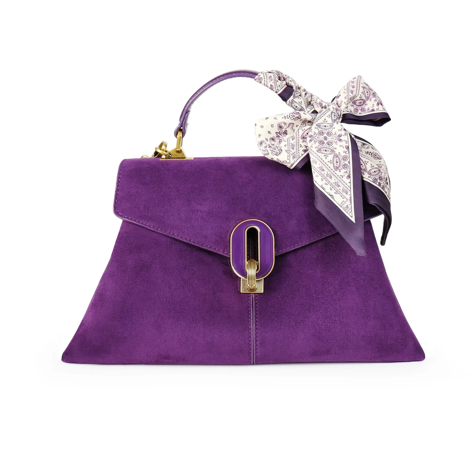 CKSO Women's Royal Dark Night Purple Structured Handbag, Premium Suede, Top Handle, Adjustable Crossbody Strap (Casual Chic), Front Lock, Elegant for Party, Dating, Daily Use