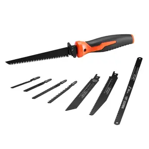 Jab Saw 6 in Keyhole Saw with Soft Grip Handle 8-In-1 Multi-Blades for Drywall