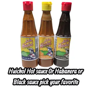 Salsa Huichol Hot sauce or Habanera or Black sauce  6.5-oz (190ml) each