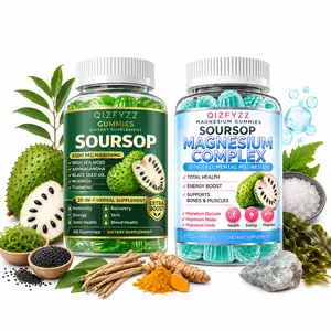 Soursop Herbal Gummies + Magnesium Complex Gummies Bundle, 20-in-1 Herbal Blend & 10-in-1 Magnesium Formula, Daily Wellness Support, Mixed Fruit Flavor, 60 Gummies Each