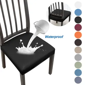 Waterproof PU Leather Chair Cover, Waterproof Chair Covers, 1 Count Stretchable & Washable Dining Chair Protector, Durable & Easy To Maintain Chair Cover for Home Kitchen Office