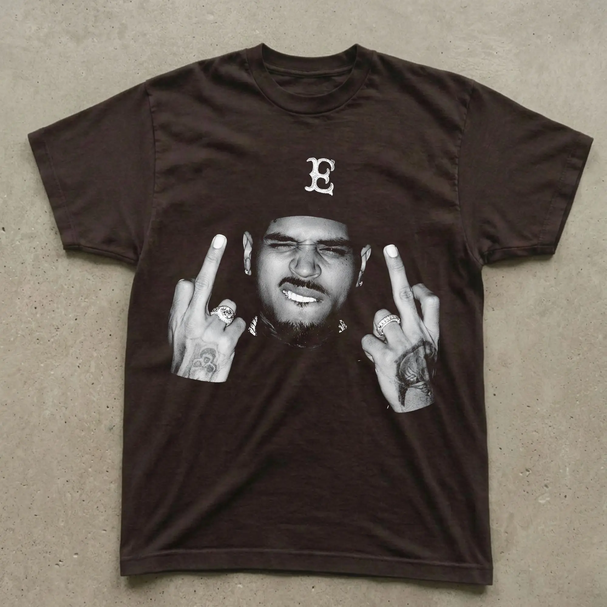 Vintage Big Face Of CB Rap TShirt, RNB Singer Merch, Tee Team Fan Apparel, Musician Top