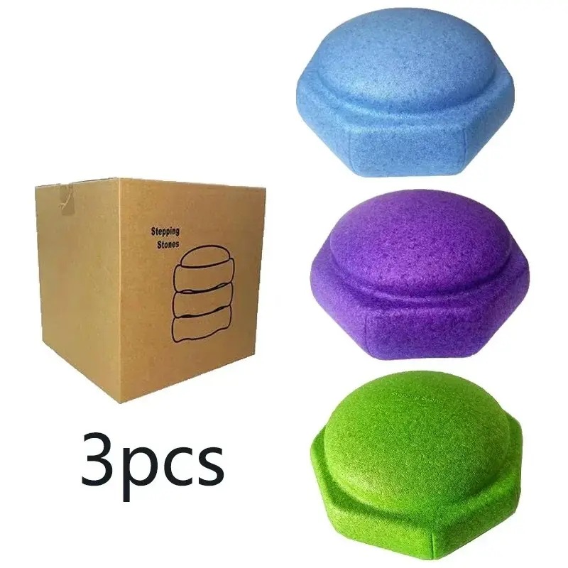 Children's balance disorder training stepping stones, indoor and outdoor sensory game equipment, playground equipment, helps develop coordination and stability, with anti-slip textured surface and rubber edges
