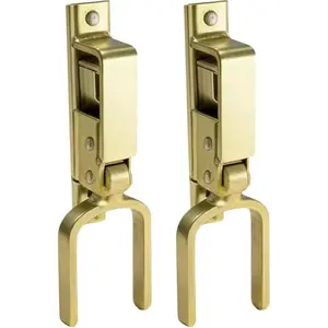 Rustproof Steel Instant Lock Door Latch with Automatic Spring Lock, Single Hand, Farm, Ranch, Backyard Gate, Fence Gates Use