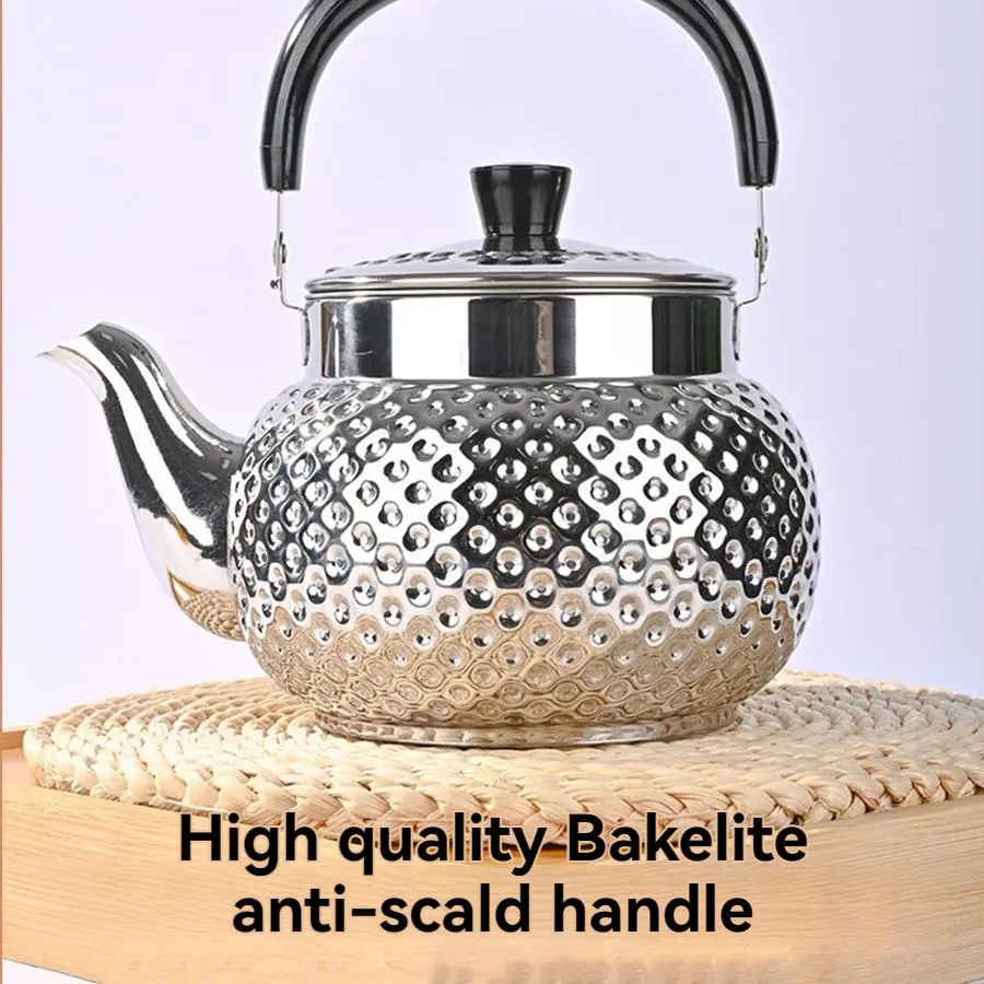 1pc Stainless steel tea kettle for stove top stovetop for boiling tea in a circular stove, household teapot, Kitchenware, gas stove, induction cooker, universal large capacity water kettle