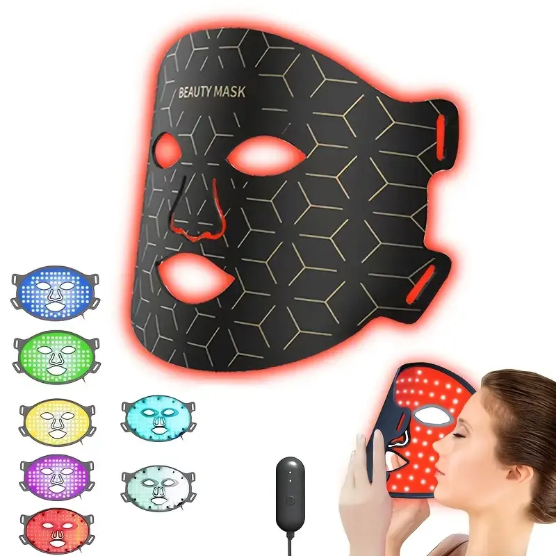 LED Silicone Light Facial Mask, Glowing FacialMask, Comfort Silicone Red Light LED Face Mask,LED Facial Light Beauty Mask, RechargeableSilicone LED Skin Care Mask, LEDPhotorejuvenation Mask, Glow Up Mask, PersonalSkincare Products For Women & Men