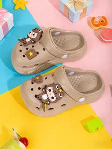 Cartoon Dinosaur Hole Shoes, Cute Design, Lightweight Eva Material, Breathable Hollow Out Soft Sole, Adjustable Back Strap