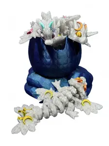 3D Printed Itty Bitty Lunar Dragon Figurine with Funfetti and Rainbow Colors