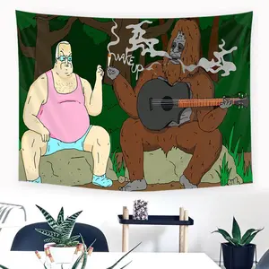 The Big Lez Show Pattern Tapestry, Sassy The Sasquatch & Tripper Snipper Tapestry, Wall Hanging for Home Bedroom Living Room College Dorm Decor, Tapestry Wall Mural
