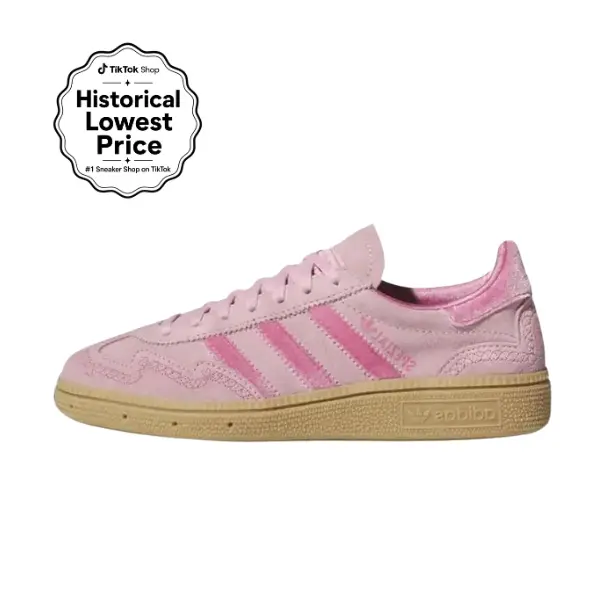 Adidas Women's Handball Spezial Sneakers in Pink Velvet Suede, Retro Classic Athletic Casual Shoes for Street Style, Athletic Casual Sneakers, Classic Sneakers Style
