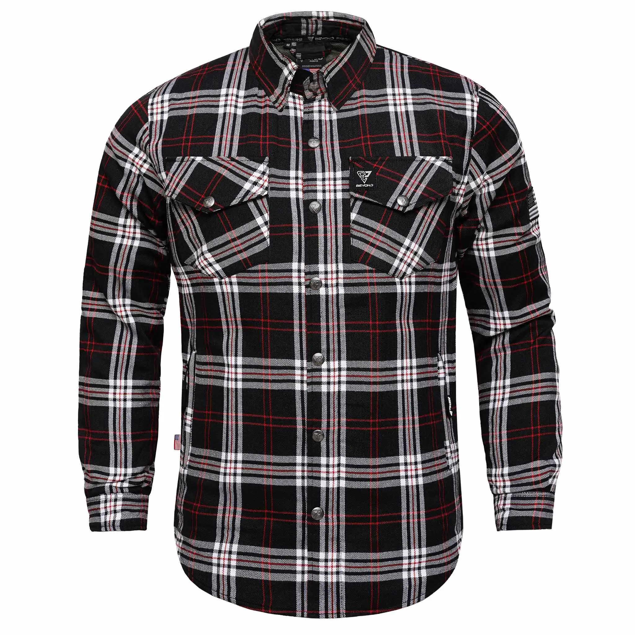 Protective Flannel Shirt for Men - Crimson Grid
