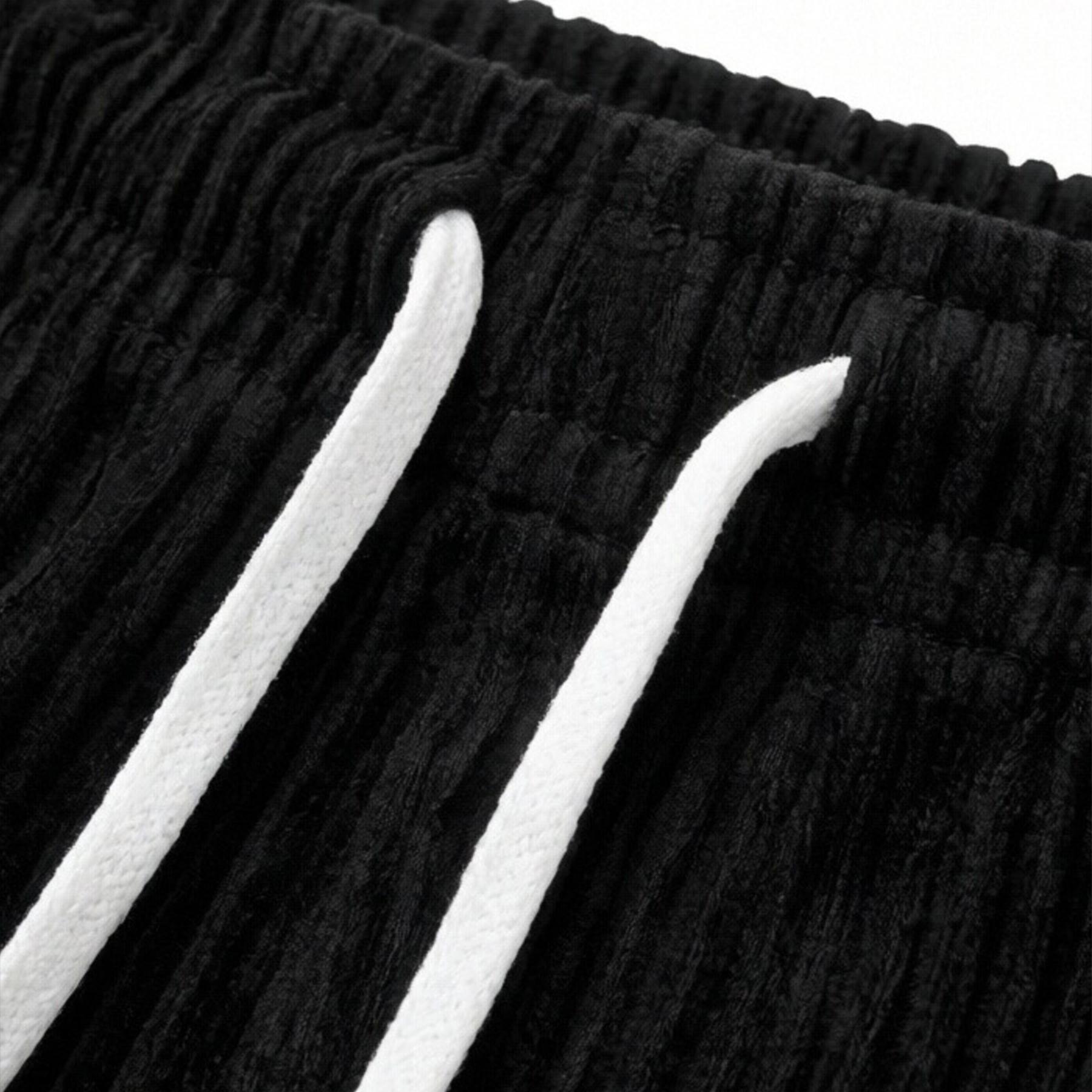 2-Pack Men's Corduroy Drawstring Shorts: Above-Knee Lounge Shorts with a Comfortable Elastic Waistband and Side Pockets—A Casual Multipack for Everyday Wear, Home, Travel, and Weekend Outfits. Easy to Mix and Match for Everyday Style.