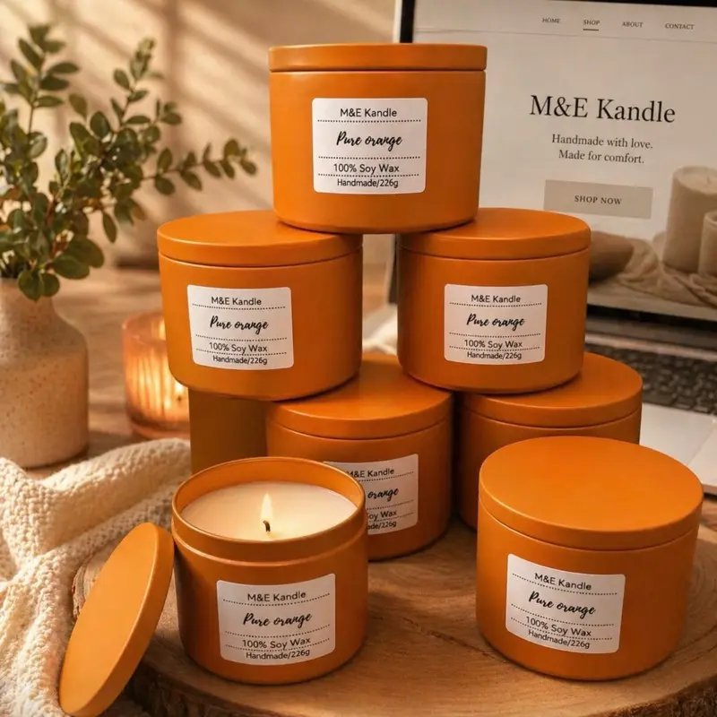 Pure Orange Candle - Decorative Candles for Home and Offices - Ideal for Home and Office Decor - Ornaments