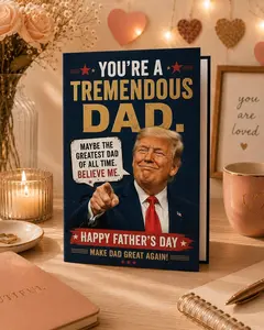 Funny Trump Father's Day Card, Funny Father's Day Gift, 5x7 Inch Greeting Card + Envelope