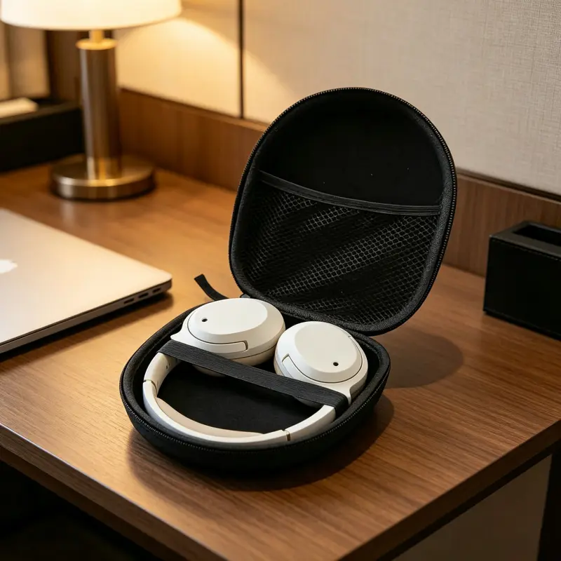 Black Color Hard Shell Large Carrying Headphones Case/Headset Travel Bag for Sony Headphone Storage