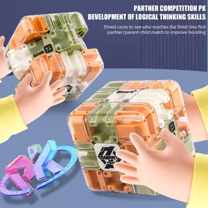 Magic Maze Cube 2-in-1 Puzzle Game - 3D Roller Ball Labyrinth & Rotating Challenge Cube, Novelty STEM Educational Brain Teaser Toy for Focus, Stress Relief, Cognitive Skill Training, Fun Gift for Kids Teens Adults, Fidget Sensory Game for Anxiety