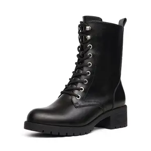 Dream Pairs Women's Mid Calf Chunky Lace Up Boots,summervibes, Rubber, Shoe