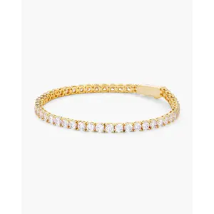 JAXXON Tennis Bracelet Round Cut - Gold - Box Clasp