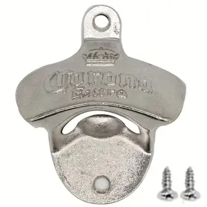 Vintage Wall Mounted Side Bottle Opener, 1 Count Metal Bottle Opener with Screw, Bottle Opener for Home Kitchen Restaurant