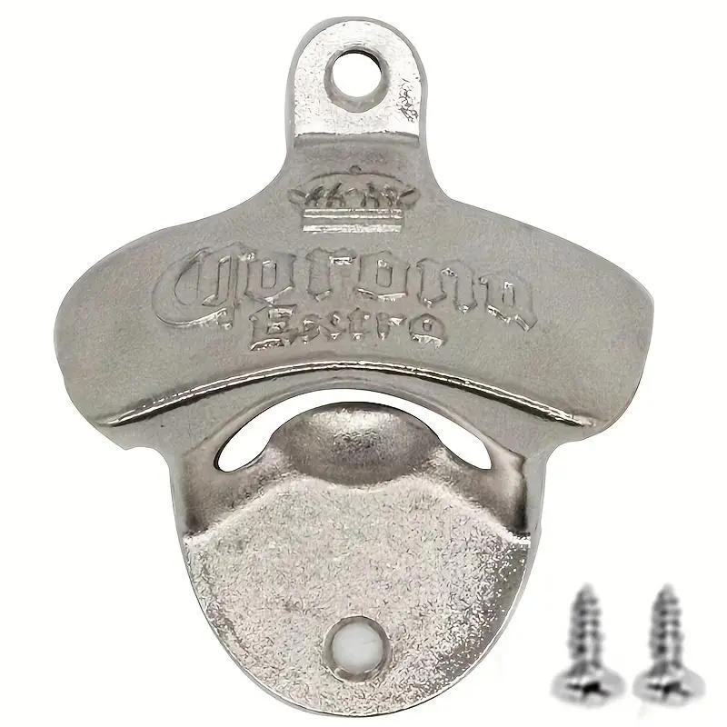 Vintage Wall Mounted Side Bottle Opener, 1 Count Metal Bottle Opener with Screw, Bottle Opener for Home Kitchen Restaurant
