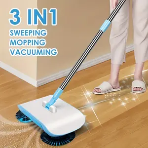 Multifunctional Hand Push Sweeper 1 Set - Vacuum Cleaner, Hand Push Sweeping & Mopping Machine, 1/2/5/10 Cloth, Suitable for Hardwood Ceramic Tiles