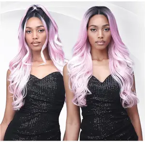 BOBBI BOSS Bobbi Boss Synthetic Hair 360 13x2 Updo Revolution Frontal Lace Wig - MLF417 EMILIA, Long Curly Hair Wig, Special Color Wigs