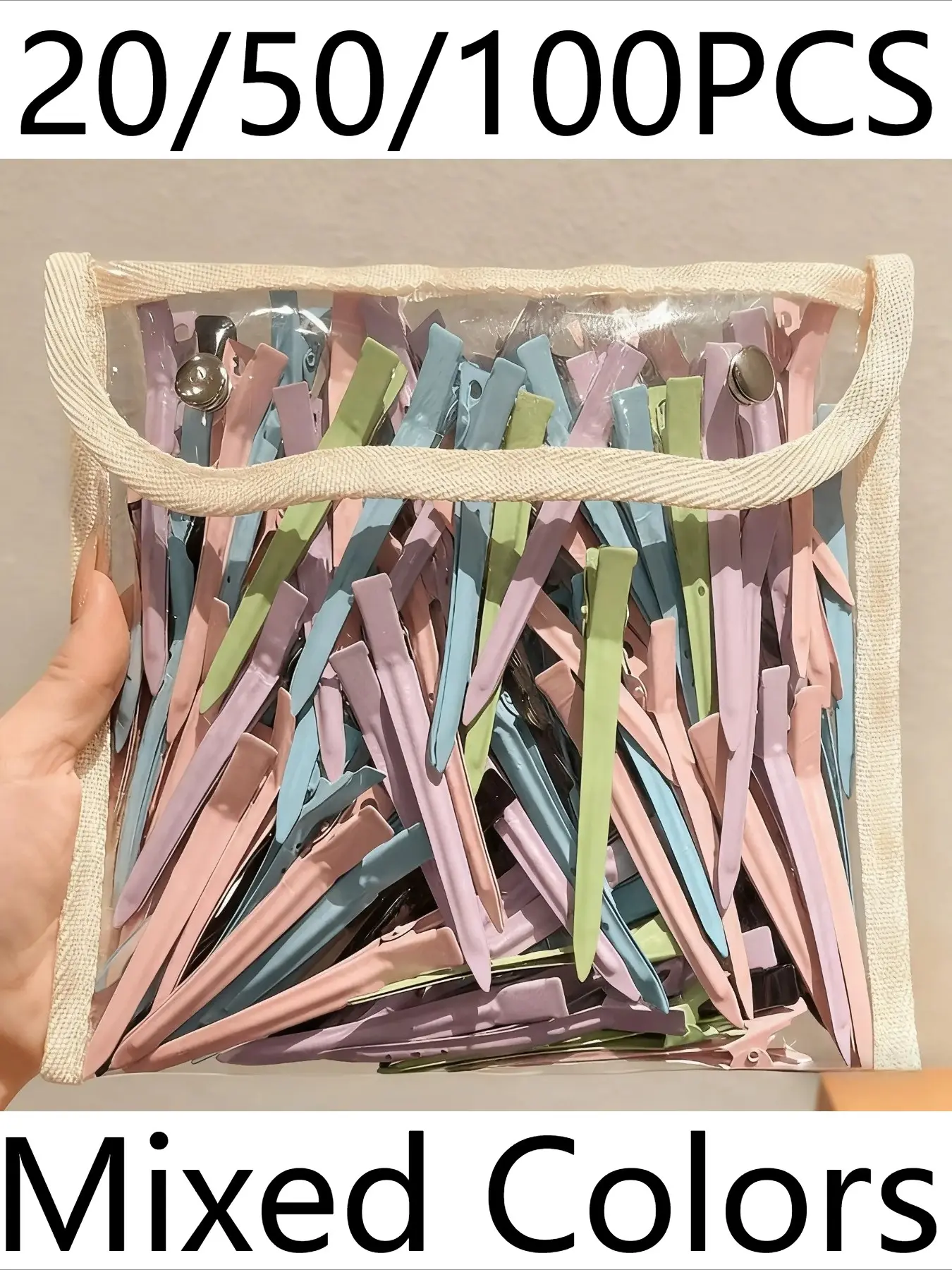 20pcs/50pcs/100pcs Seamless Duckbill Hair Clip Set, Puffy Root Lifting Styling Clips, Random Colors, Essential Daily Hairstyle Accessories, Hair Accessories For Braids, Hair Volume Clip, Hair Style Accessory