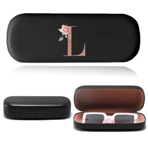 Letter Pattern Sunglasses Case, 1 Count Classic Hard Shell Eyeglass Case, Student Study Reading Eye Glasses Box, Eyeglasses and Sunglasses Case for Men Women, Glasses Holder