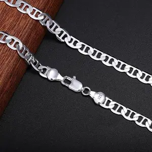 45-60cm 925 Sterling Silver Necklace noble luxury gorgeous charm fashion 6MM Boy men solid wedding party women jewelry