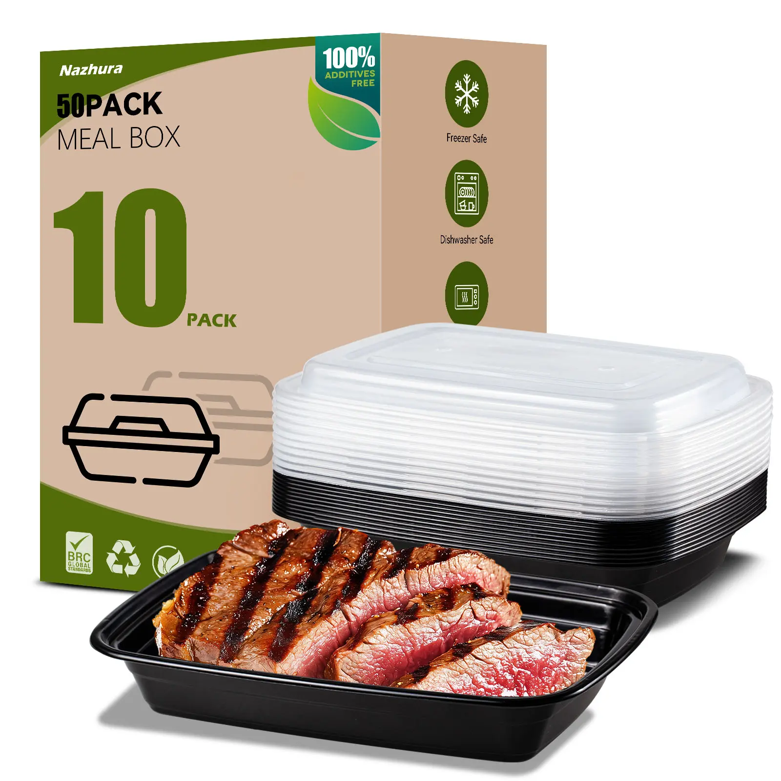 YWLT MAKING Nazhura 38 Oz leakproof meal prep container food storage lids Stackable Disposable Food Containers tray food clamshell containers 10/50/100 Pack Clear Take Out Boxes with Lids Stackable Leakproof Microwave & Freezer Safe Meal Box Set tiktoksho