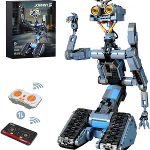 1179 Pieces Johnny 5 Remote Control Robot Building Blocks, Rechargeable Stem Model Toy, Creative Assembly Kit for Adults and Kids