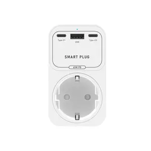 Smart Graffiti WiFi Gallium Nitride Fast Charging Plug EU Standard 65W Remote Control Multi Port PD Fast Charging Flame Retardant Material AC100-240V