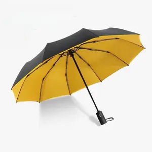 Double Layer Windproof, Wind Resistant Umbrella with 10 Ribs, One-Touch Automatic Open, Travel Essential Umbrella, Stylish Grooved Letter Pattern, Perfect Gift for Boyfriend on Valentine's Day