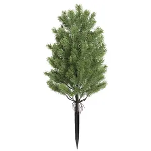 1 PCS 22 Inches Artificial Cedar Topiary Trees with Ground Spike, Artificial Cedar Shrub, UV Resistant Faux Cypress Plants,Christmas Faux Outdoor Plants for Room Front Porch Garden Backyard Decor, Christmas Decorations