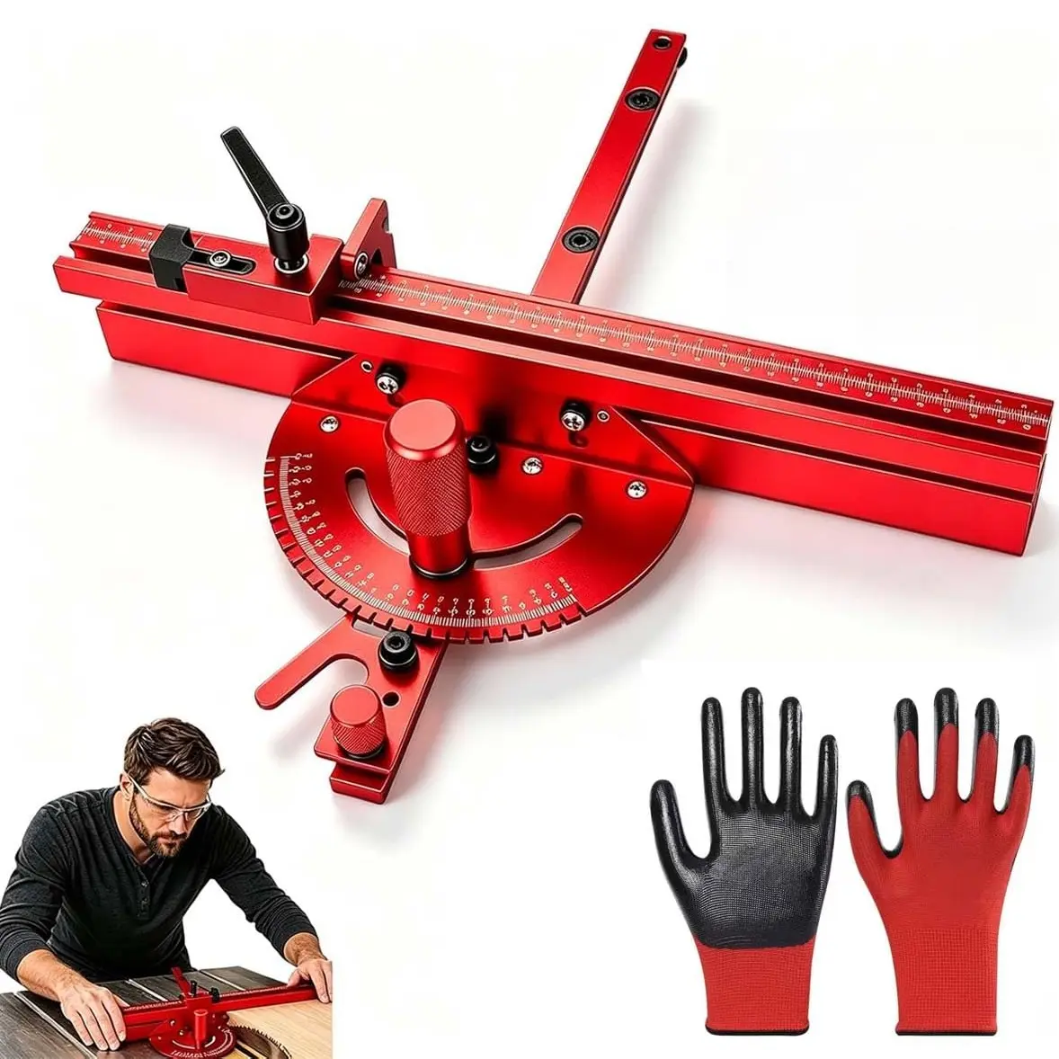 Table Saw Precision Miter Gauge Aluminum for Woodworking Cabinetry Furniture Making