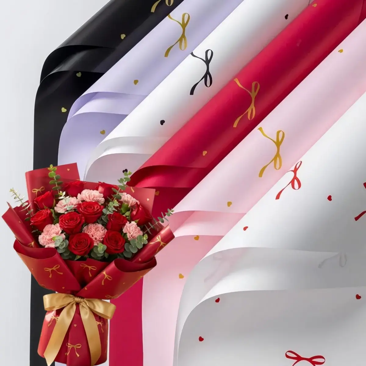 5/20 sheets of thickened waterproof flower packaging paper, Bouquet Wrappers for Korean bows, perfect for flower shops and florists. Suitable for Mother's Day, Valentine's Day, birthdays, weddings, and party supplies, Gift Wrapping Supplies
